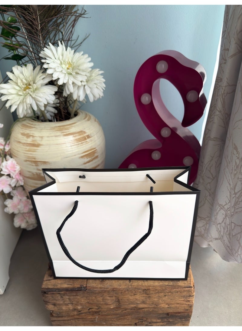 Moon Berry White Medium Size Gift Bags with Black Border - Sold Per Pc - Image 2