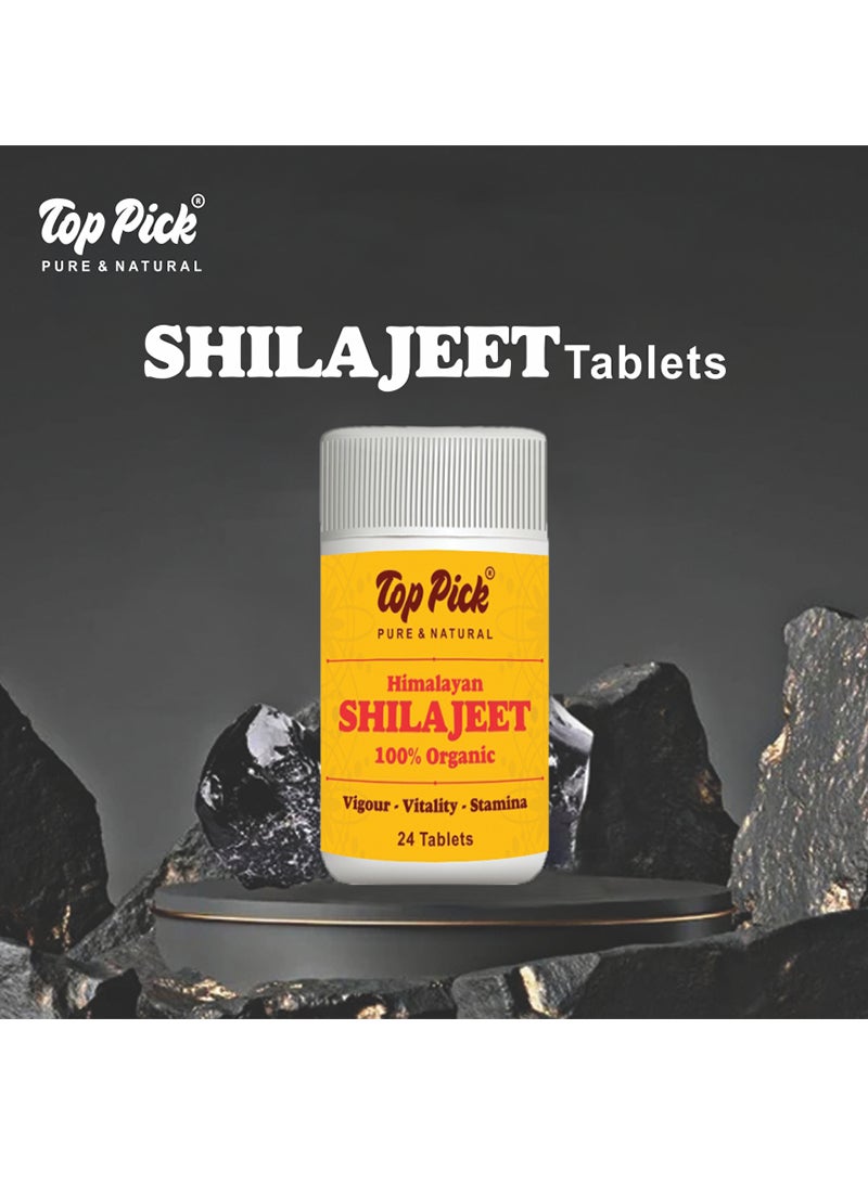 100% Pure Himalayan Shilajit Dietary Supplement, Boost Immunity System u0026 Improve Health, 24 Tablets