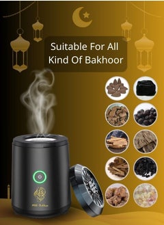 Portable Incense Burner | USB Rechargeable Bukhoor | Mini Electric Arabic Mubkhara Device for Car | Office and Home Fragrance (Black) - pzsku/ZC1675425F39875B25608Z/45/_/1738593420/92dae995-c5b5-4cb0-b859-982d5efb6082