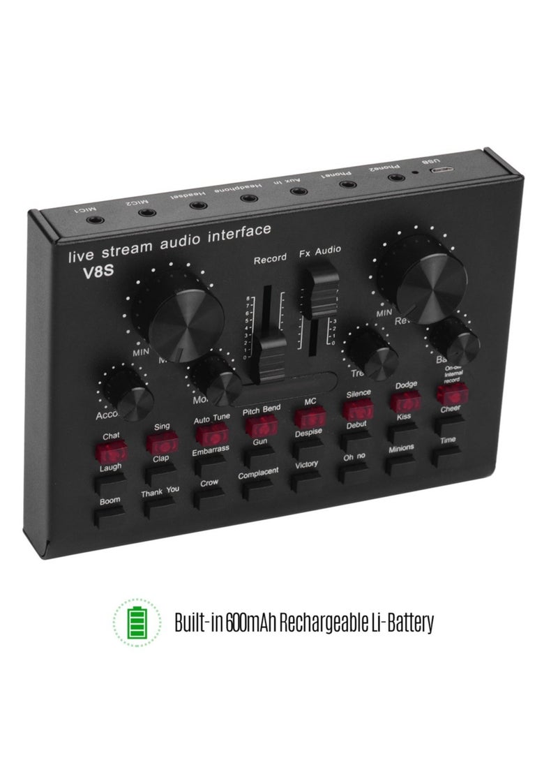 BGM V8S Sound Card Live Drive Free Rechargeable Sound Card English Version  - Image 3