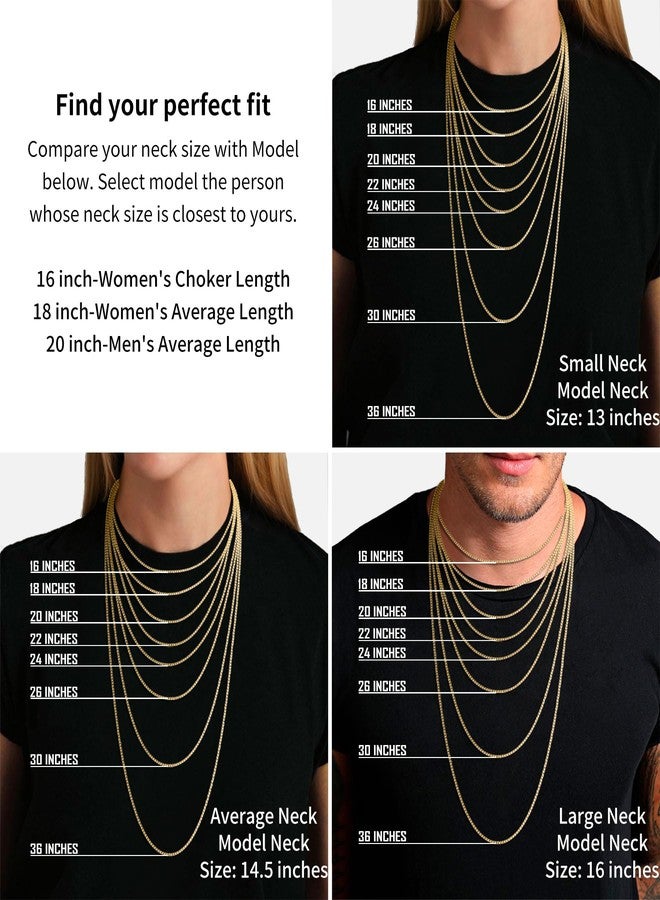 ASHINE 925 Sterling Silver & 18K Gold Box Chain Necklace for Women, 1mm 0.8mm Italian Chains, Dainty & Sturdy Necklace with Silver Polishing Cloth Available in 16-36 Inch, 20 inch, Sterling Silver, No - Image 5