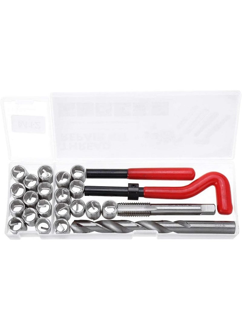 GGOOT DIY & Tools/Hardware 25pcs M12 Thread Repair Tool Kit for Restoring Damaged Threads Spanner Wrench Twist Drill Bit Kit - Image 2