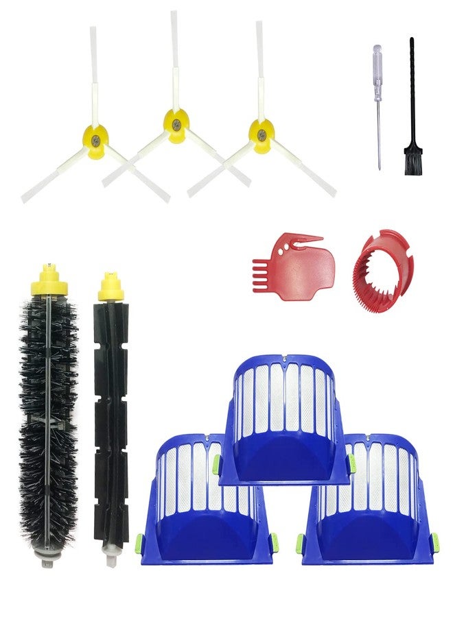 SENNII Robot Vacuum Cleaner Accessories for iRobot Roomba 600 & 500 Series, 3 Filter, 3 Side Brush, 1 Bristle Brush - Image 1