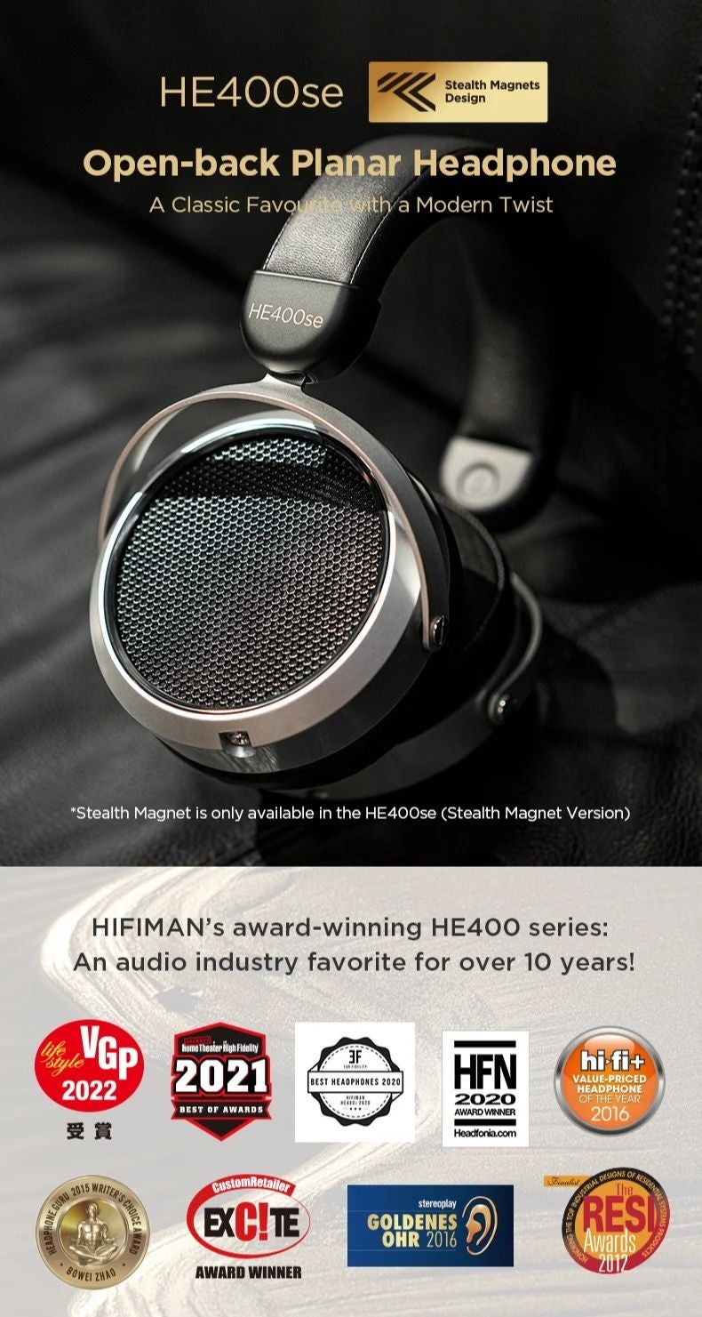 Hifiman HE400se Bilateral Magnet Wired HiFi Planar Magnetic Over-Ear Headphones, Music Monitor - Image 3