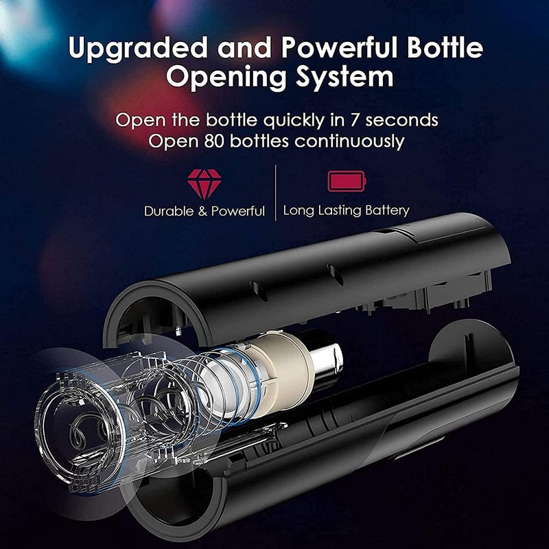 Deoxys Deoxys Electric Wine Bottle Opener Automatic Electric Wine Bottle Corkscrew Opener with Foil Cutter One Click Reusable Wine Bottle Opener for Home Kitchen Party Bar Restaurant  - Image 2