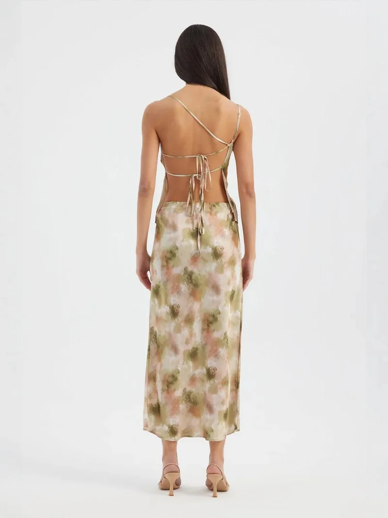 HICCUP Green Tie Dye Cami Top & High Waist Slip Maxi Skirt Coord for Women | Best Price UAE