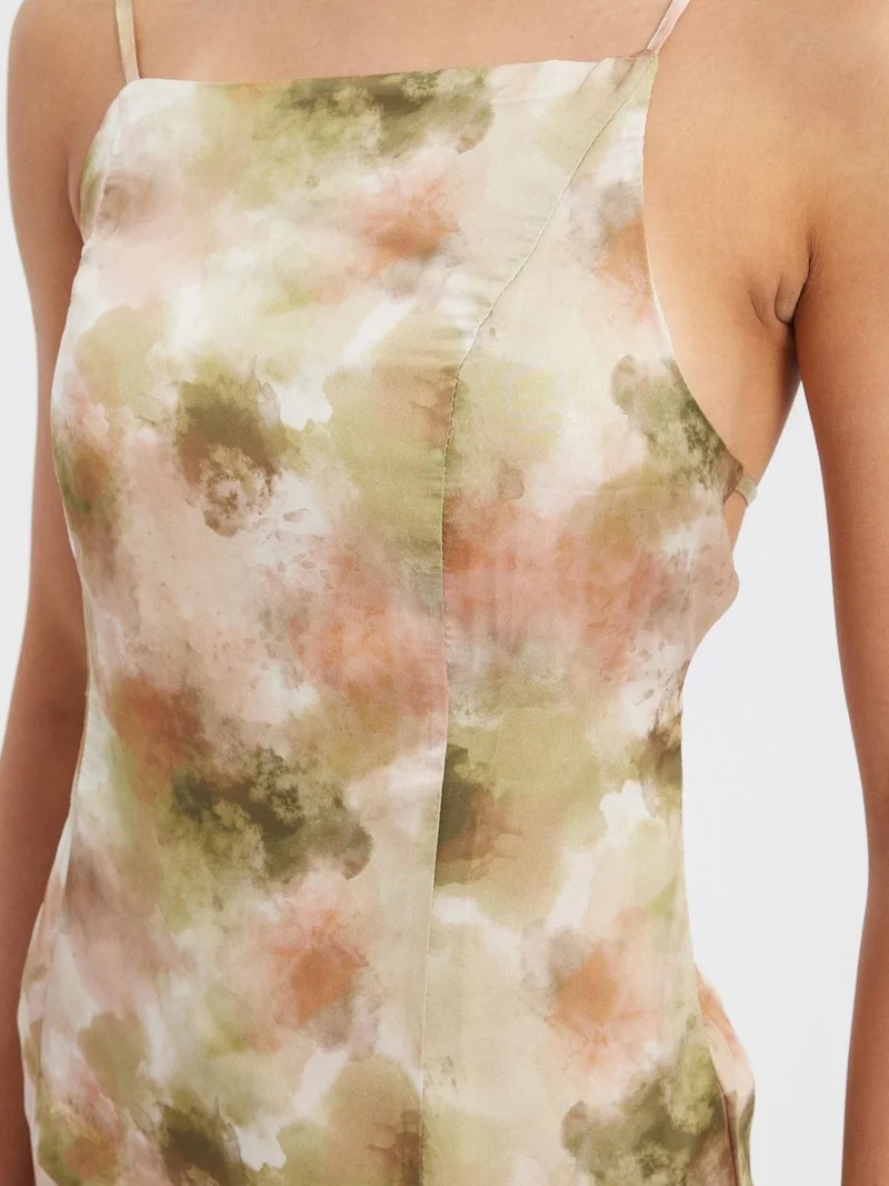 HICCUP Green Tie Dye Cami Top & High Waist Slip Maxi Skirt Coord for Women | Best Price UAE