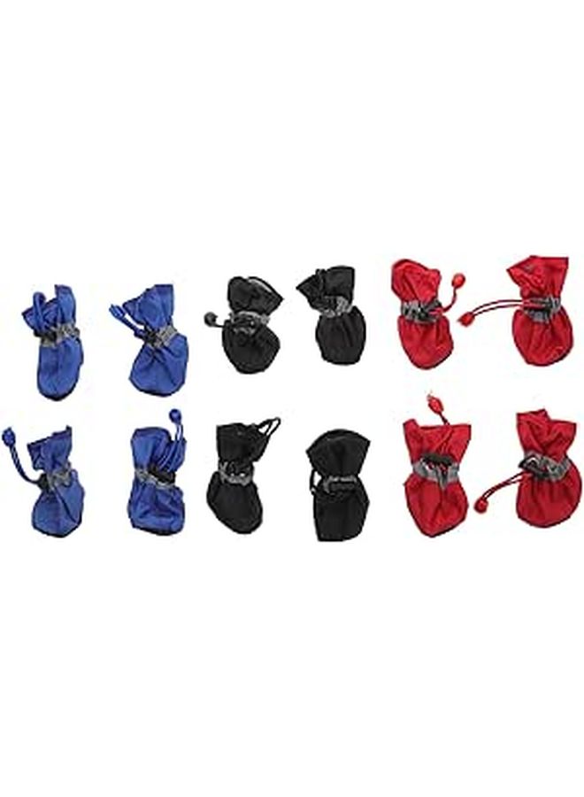 3 Sets Waterproof Dog Boots Thickened Anti Slip Rain Shoes L Size for Outdoor Use Red Black Blue Warm Pet Footwear Protectors - Image 1