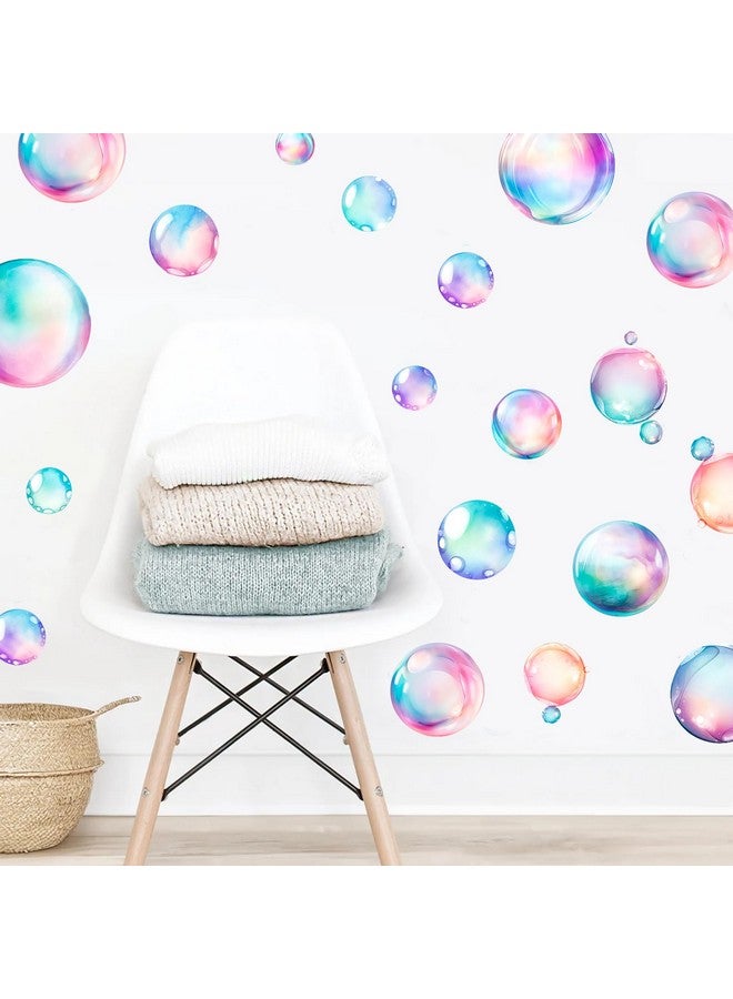 iinuu Soap Bubbles Decals,66-Set Colorful Bubble Stickers Undersea World,Bathroom Decals for Walls,Ceramic Tiles and Furniture - Image 2