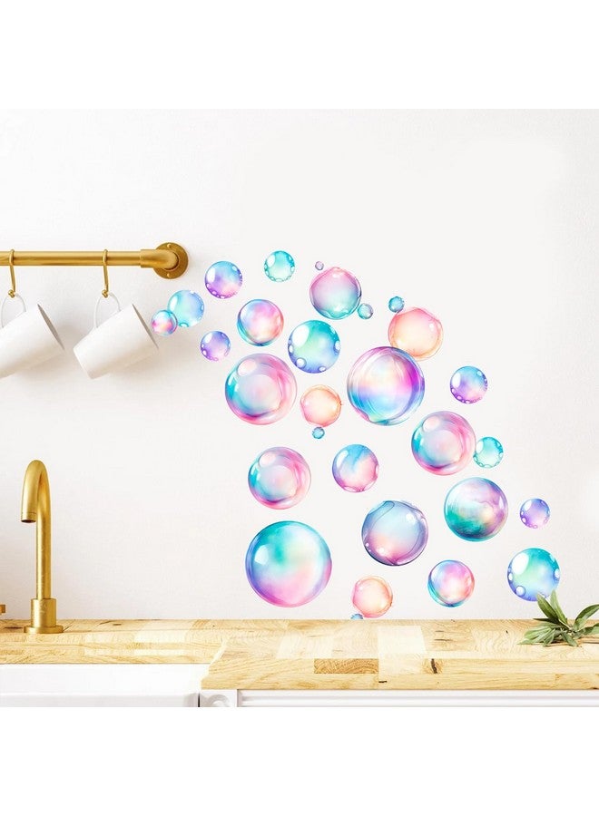 iinuu Soap Bubbles Decals,66-Set Colorful Bubble Stickers Undersea World,Bathroom Decals for Walls,Ceramic Tiles and Furniture - Image 3