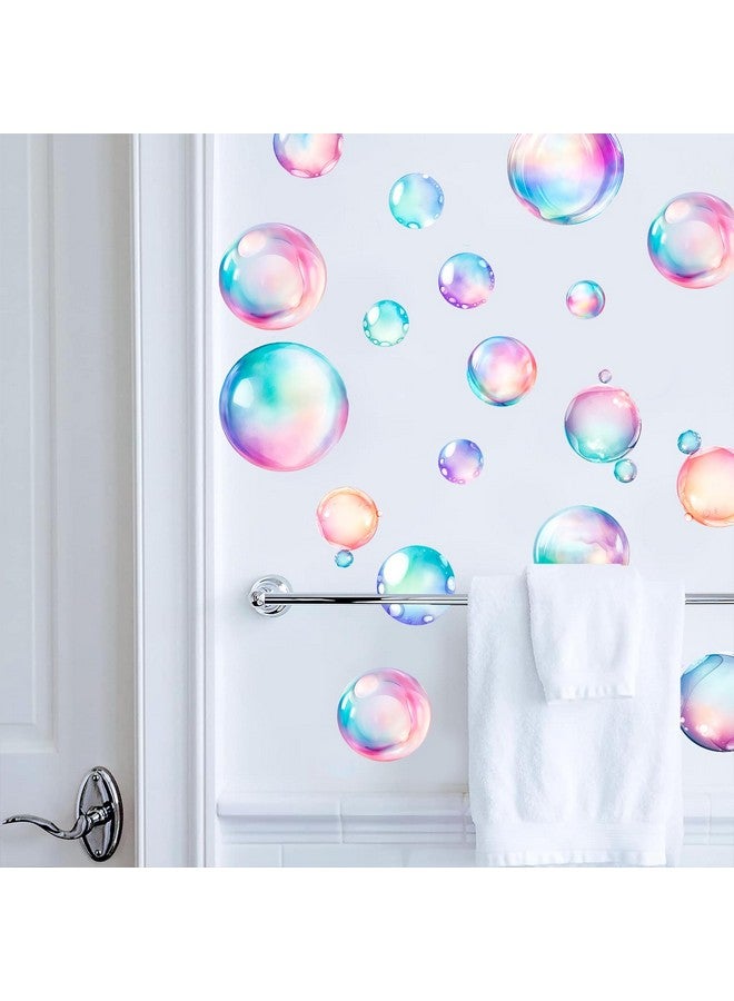 iinuu Soap Bubbles Decals,66-Set Colorful Bubble Stickers Undersea World,Bathroom Decals for Walls,Ceramic Tiles and Furniture - Image 1