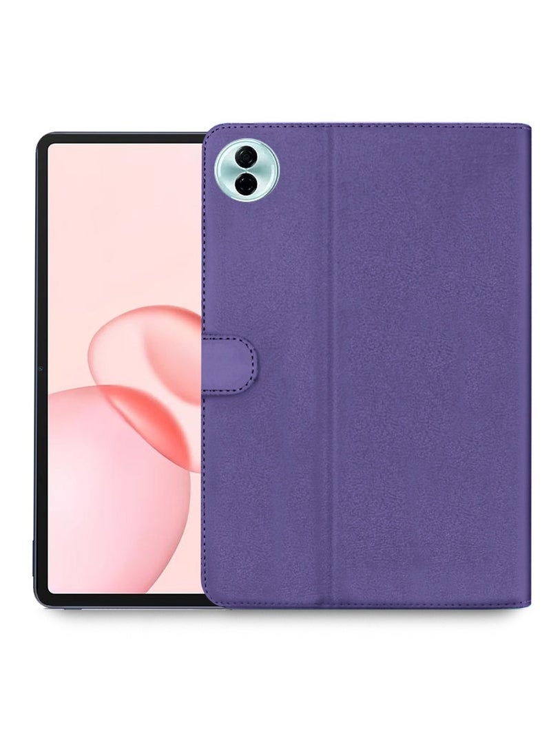 OMAKER حافظة ذكية قابلة للطي من الجلد عالي الجودة تغطي بالكامل مع قاعدة مغناطيسية لجهاز Honor Pad 10 12.1 بوصة 2025 - بنفسجي - Image 3
