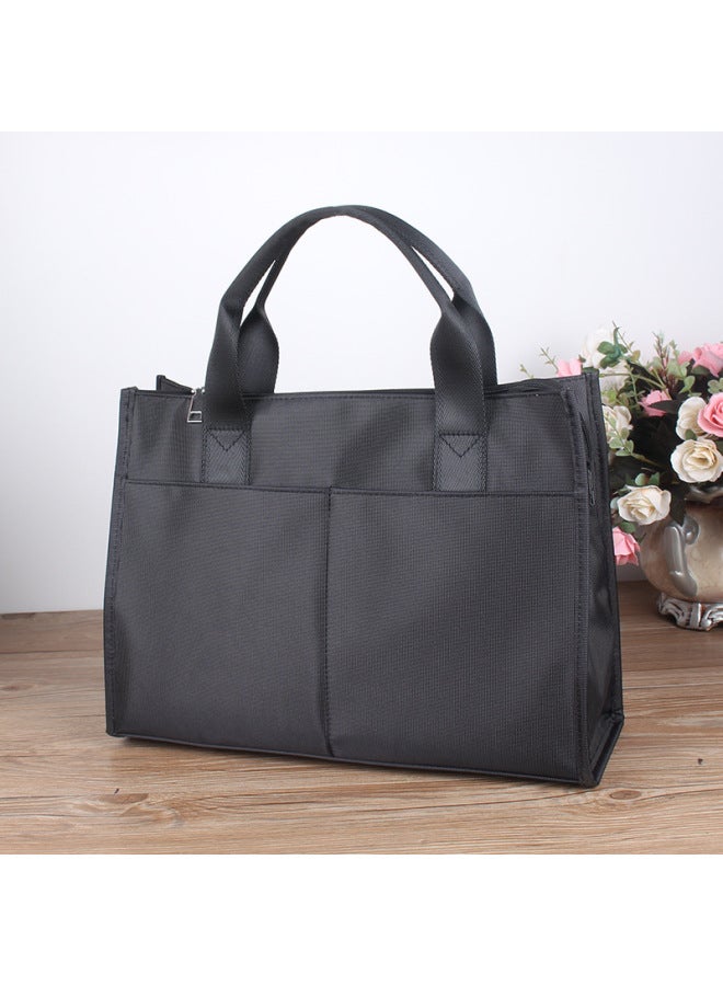 2023 Business Office Information Kit Large Capacity Conference Bag Men's And Women's Handbag Teachers Storage Bag-Color:light Gray  - Image 2