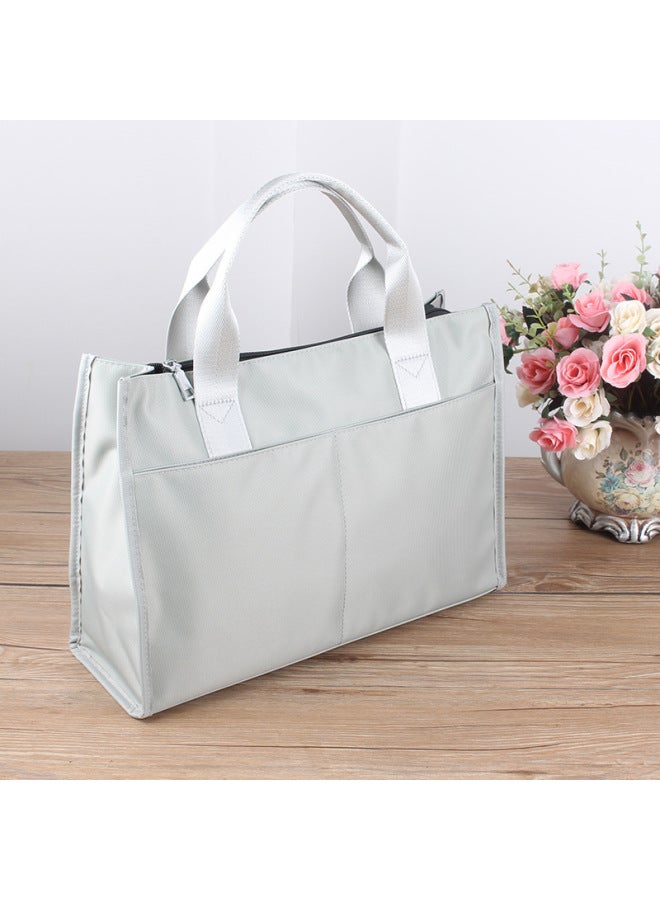 2023 Business Office Information Kit Large Capacity Conference Bag Men's And Women's Handbag Teachers Storage Bag-Color:light Gray  - Image 1