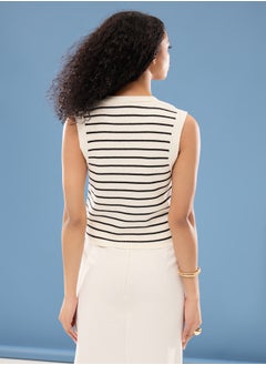 trendyol Ecru*001 Crop Premium/ Special Yarn Top Vest TWOSS24BZ00258  - Image 5