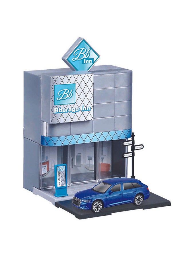 Bburago 1:43 Street Fire Bburago City Hotel Incl. 1 Car Assorted Style May Vary  - Image 1