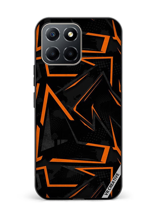 VR CREATIVE Protective Case Cover For Honor X6 Black & Orange Pattern Design Multicolour - Image 1