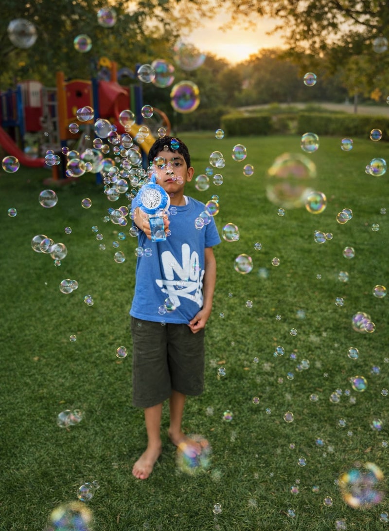 Just Quality Bubble Gun Bazooka for Kids Automatic Battery Operated Bubble Machine – Outdoor Soap Bubbles Toy for Children - Image 2
