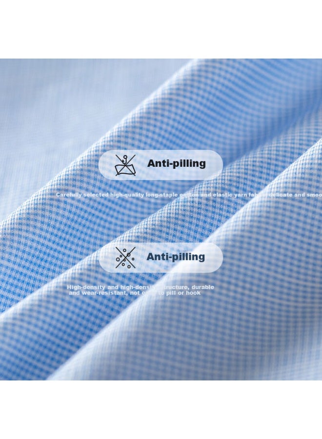 Oudingyun Water Orchid High-elastic Short-sleeve Shirt For Men, High-end Business Wrinkle-free Casual Shirt, Cloud Water Orchid, Size 41 - Image 5