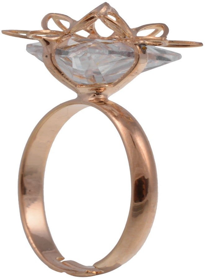 High Trendz Gold Plated Cz Diamond Adjustable Ring for Girls - Image 2