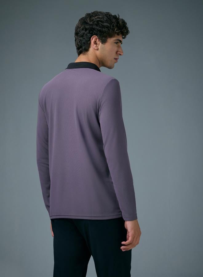 Technosport Men Slim Fit Contrast Panel Polo - Image 5