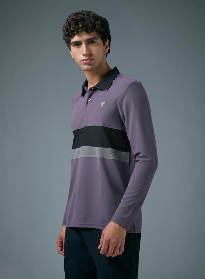 Technosport Men Slim Fit Contrast Panel Polo - Image 2