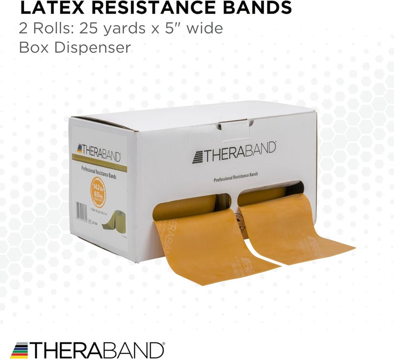 TheraBand شريط مقاومة ثيرا بان المحترف - قوة قصوى ذهبية، 50 ياردة لتمارين الجزء العلوي والسفلي من الجسم، العلاج الطبيعي، البيلاتس، وإعادة التأهيل - Image 2