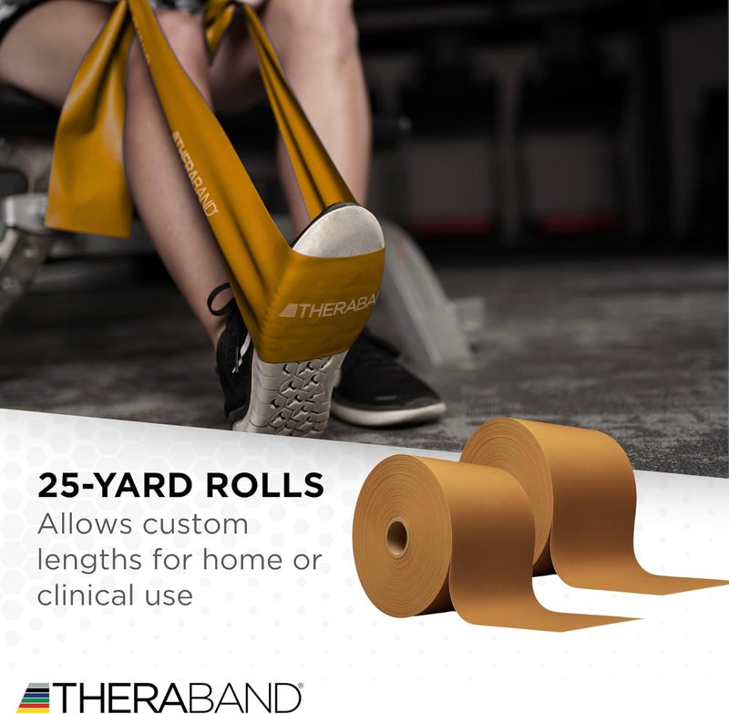 TheraBand شريط مقاومة ثيرا بان المحترف - قوة قصوى ذهبية، 50 ياردة لتمارين الجزء العلوي والسفلي من الجسم، العلاج الطبيعي، البيلاتس، وإعادة التأهيل - Image 5