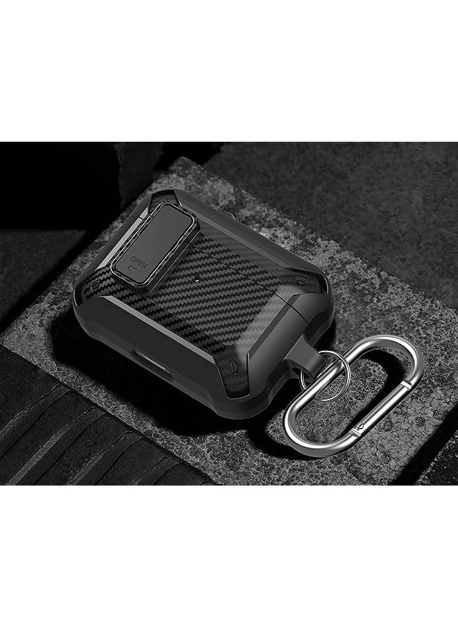 erorex - For Airpods 3Rd Generation Case Airpods 3 Case Cover With Lock Airpods 3 Generation Protective Case Gen 3 Shockproof Cover With Keychain Compatible With Airpods 3Rd Generation 2021 Black - Image 1