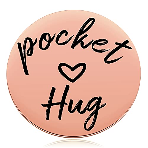 MIXJOY 2-Sided Pocket Hug Token - You Are Braver Than You Believe Isolation Lockdown Social Distancing Love Gift Miss You Note, 1.5", Rose Gold - Image 2