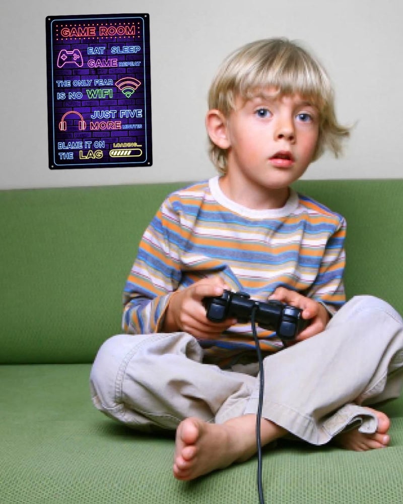 ALKB Funny Gaming Sign Poster Poster Gift for Boys Gamer Room Decor - Image 2