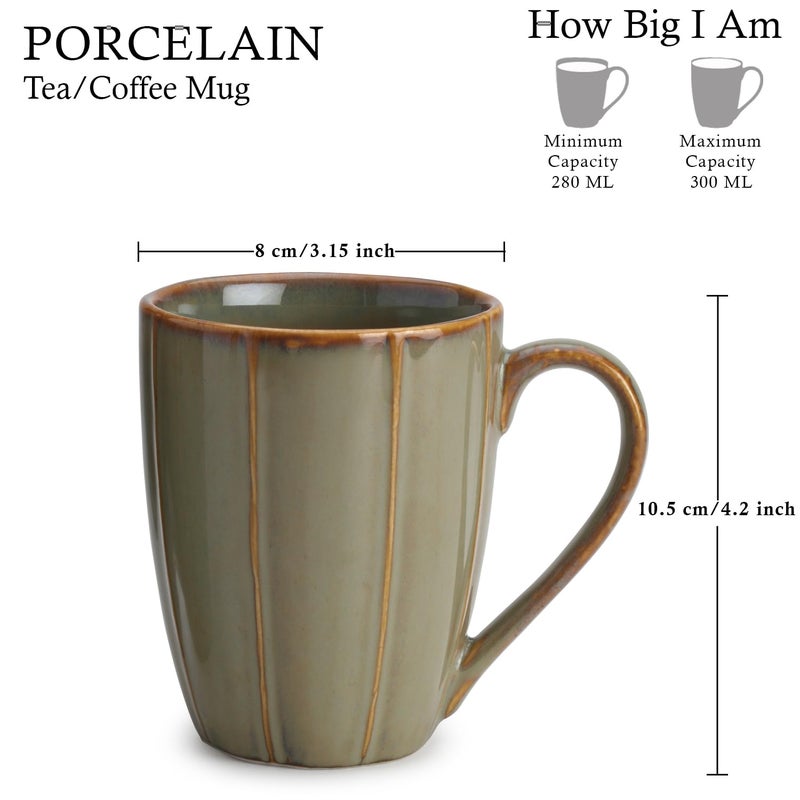 Bodhi House Fine Porcelain Tea and Coffee Large Mug Set of 2 300Ml Glossy Finish Scratch Resistant and Dishwasher Safe Ideal for Latte Hot Chocolate Cocoa and Milk Granite Green - Image 4