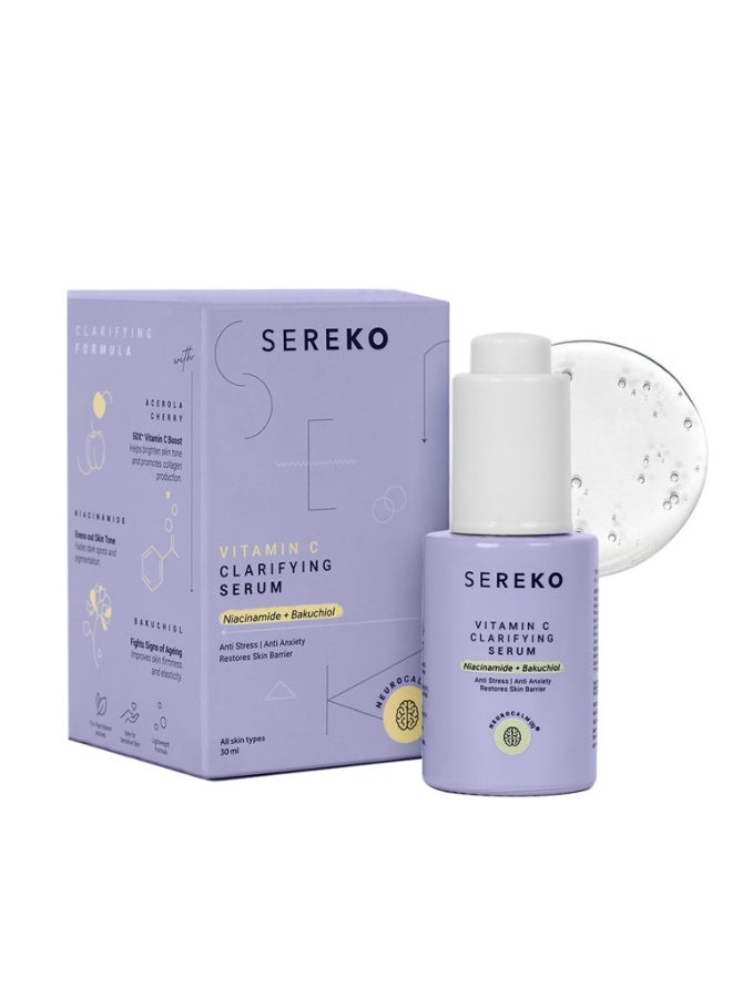 SEREKO Vitamin C Clarifying Serum | Face Serum for Glowing & Brightening Skin | Suitable to All Skin Types | Reduce Dark Spot, Recurring Acne & Blemishes | With Psychodermatology Formula | 30ml - Image 1
