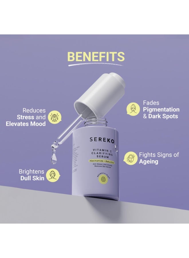 SEREKO Vitamin C Clarifying Serum | Face Serum for Glowing & Brightening Skin | Suitable to All Skin Types | Reduce Dark Spot, Recurring Acne & Blemishes | With Psychodermatology Formula | 30ml - Image 2