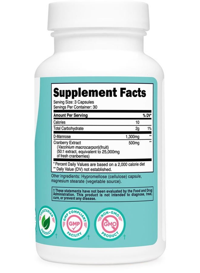 Nutricost دي-مانوز مع مستخلص التوت البري للنساء 1300 ملغ 90 كبسولة - Image 5