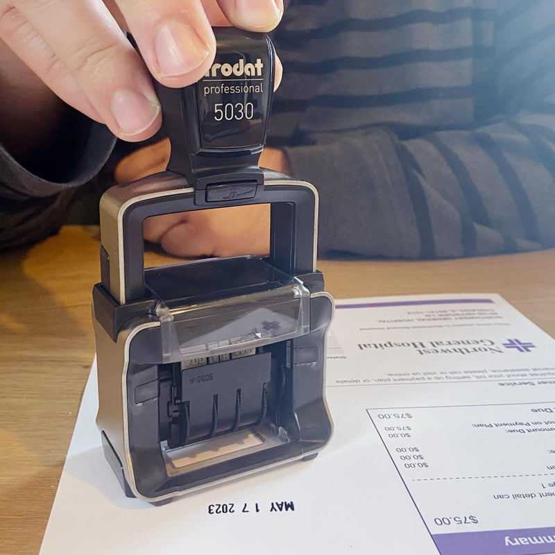 Trodat 5030 Professional 4.0 Date Only Stamp, Self Inking, Impression Size 1-5/8â€ x 3/8â€ (Black) - Image 5