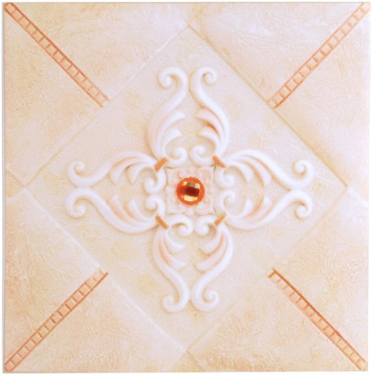 klarako Tile Stickers, 10pcs Self Adhesive Pvc Tile Floor Wall Stickers 3d Decal For Home Decor Bathroom/Kitchen Tile Transfer Stickers 12cm*12cm (# 02) - Image 3