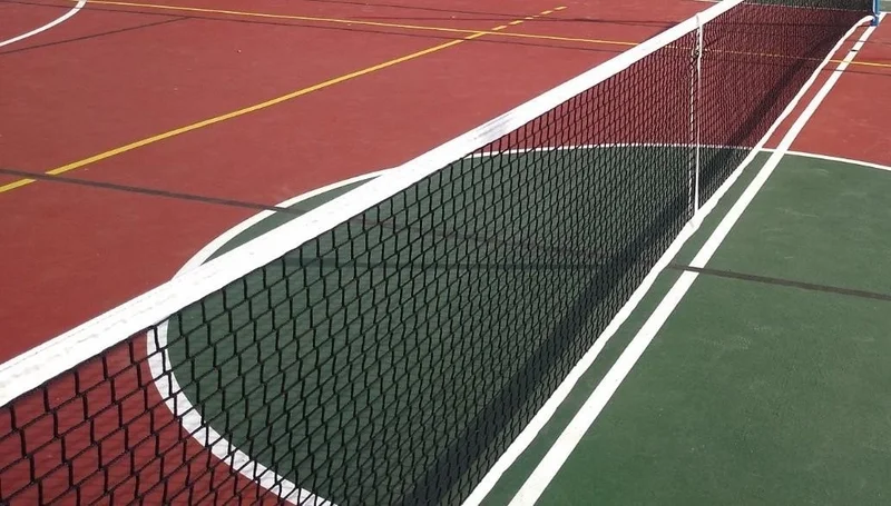 adelinspor Via Fixed Anchor Tennis Post and Diomond Tennis Net Set