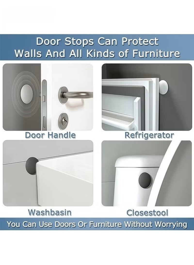 4 Pcs Self‑Adhesive Door Stopper Wall Protector – Silicone Rubber Crash Pad, Doorknob Bumper Silencer, 4.5x1 cm, Grey - Image 5