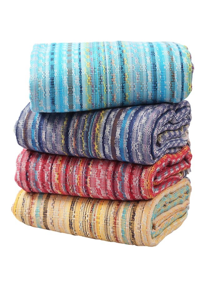 Cacala Extra Large Hand loomed Turkish Bath Towels Set of 4, 100% Cotton Quick-Drying and Lightweight Perfect for Travel, Camping, Gym and Beach (4 Pieces, Multi) - Image 1