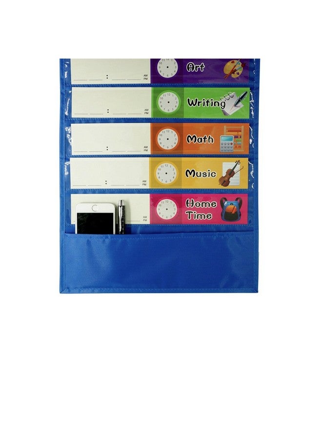 SpriteGru Daily Schedule Pocket Chart， Class Schedule With 26 Cards, 13+1 Pockets. 13 Colored + 13 Blank Double-Sided Reusable Cards, Easy Over-Door Mountings Included. (13” X 36”) - Image 3