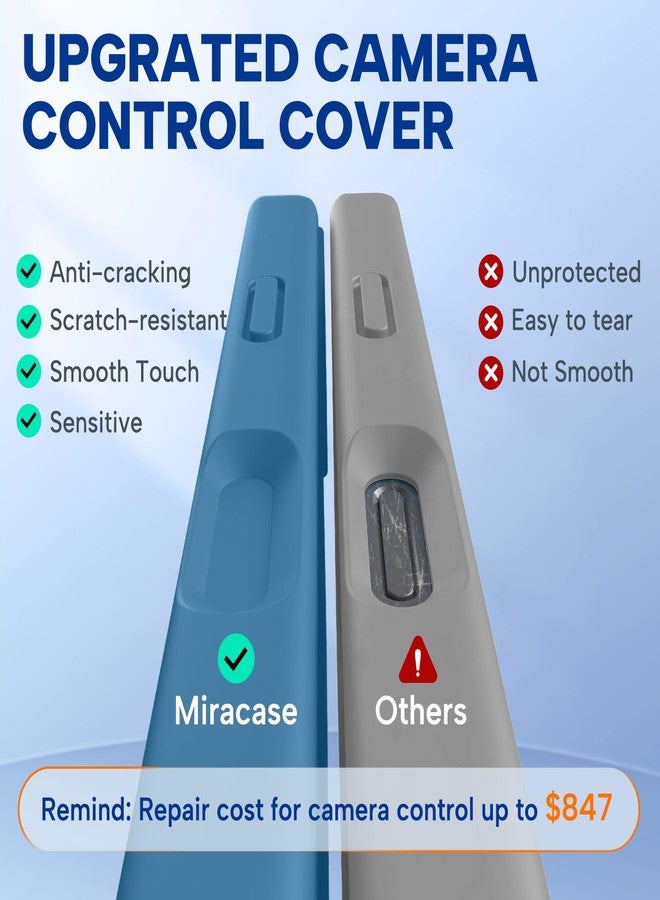 ميراكيس جراب Miracase المغناطيسي لهاتف iPhone 17 Pro Max، متوافق مع MagSafe، مزود بغطاء تحكم مدمج بالكاميرا من السيليكون، جراب سميك 3.0 مم مقاوم للصدمات والسقوط لهاتف 17 Pro Max، لون أزرق كابري - Image 2