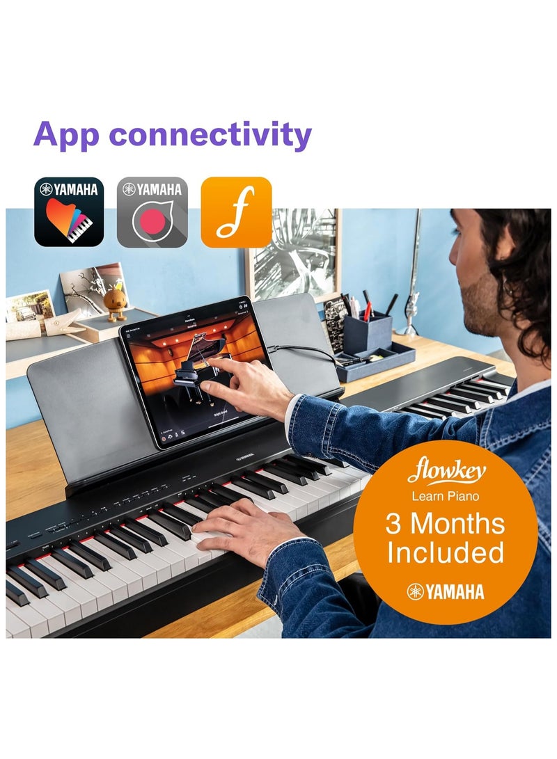 Yamaha P225B, 88-Key Weighted Action Digital Piano with Power Supply and Sustain Pedal, Black (P225B) - Image 4