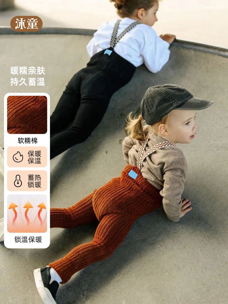 Children'S Weightlifting Pants 2025 Baby Pants Boys And Girls Baby Warm Style Overalls - Image 2