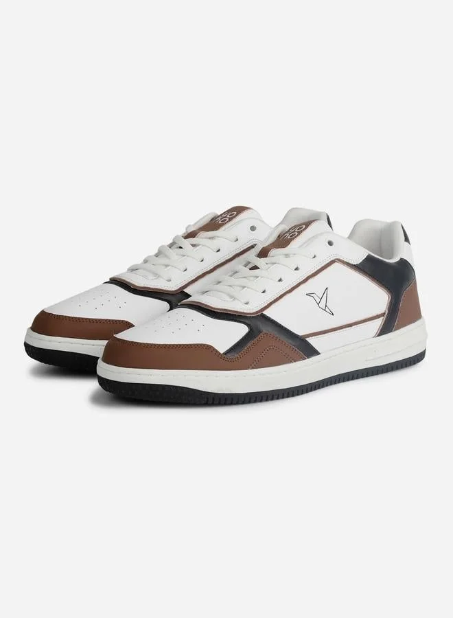 Yoho Brown Men Contrast Panel Lace Up Sneakers for Men | Best Price UAE