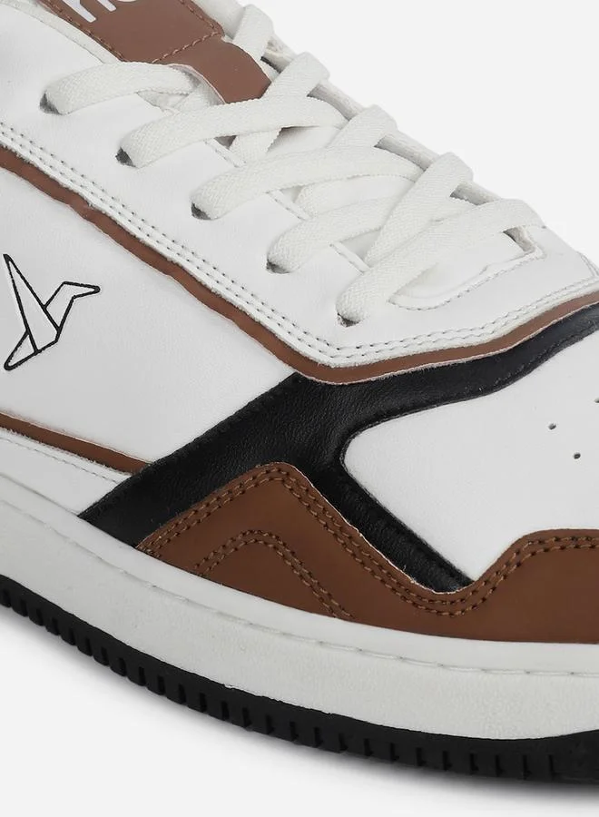 Yoho Brown Men Contrast Panel Lace Up Sneakers for Men | Best Price UAE