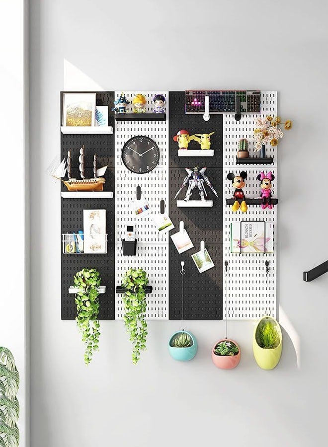 Beauenty Pegboard Wall Organizer Kit, Wall Mount Display Peg Board for Crafts Organization, Ornaments Display, Desk Pegboard Combination Kit for Office Kitchen Bedroom Living Room - Image 5