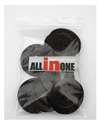 All In One 10pcs Dark Brown Large 4 Hole Sewing Wood Buttons 50mm(2â€ ) - Image 4