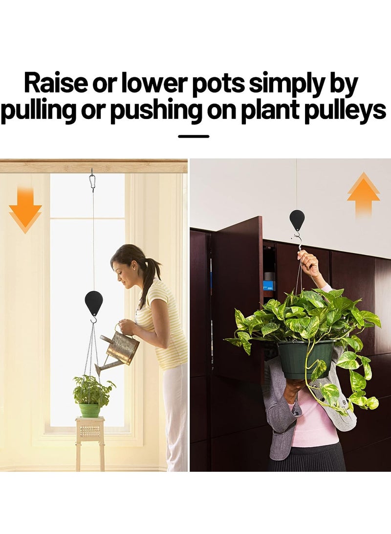 SYOSI 2Pcs Retractable Plant Pulley Adjustable Plant Hanger Hook with Locking Mechanism for Hanging Plants, Pulley Plant Hanger for Indoors Garden Apply to Flower Basket Pot Bird Feeder - Image 4