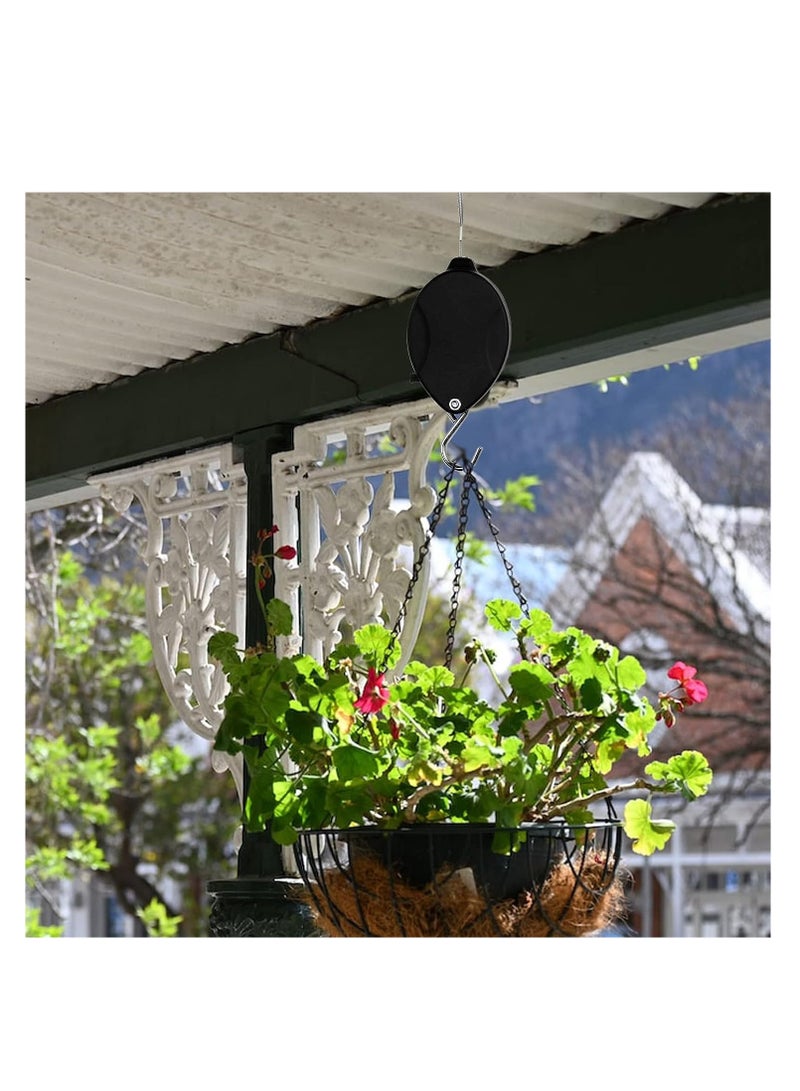 SYOSI 2Pcs Retractable Plant Pulley Adjustable Plant Hanger Hook with Locking Mechanism for Hanging Plants, Pulley Plant Hanger for Indoors Garden Apply to Flower Basket Pot Bird Feeder - Image 5